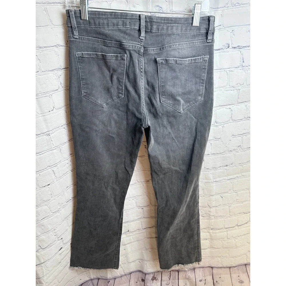 Free People Gray Wash Cropped Jeans Frayed Hem Denim Size 28